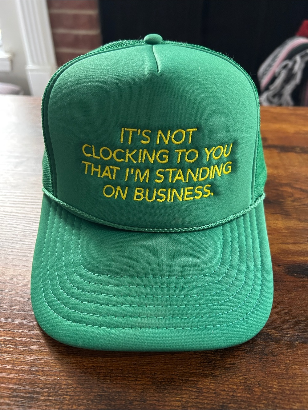 Burnt Toast (Emy Ave) Green Trucker Hat